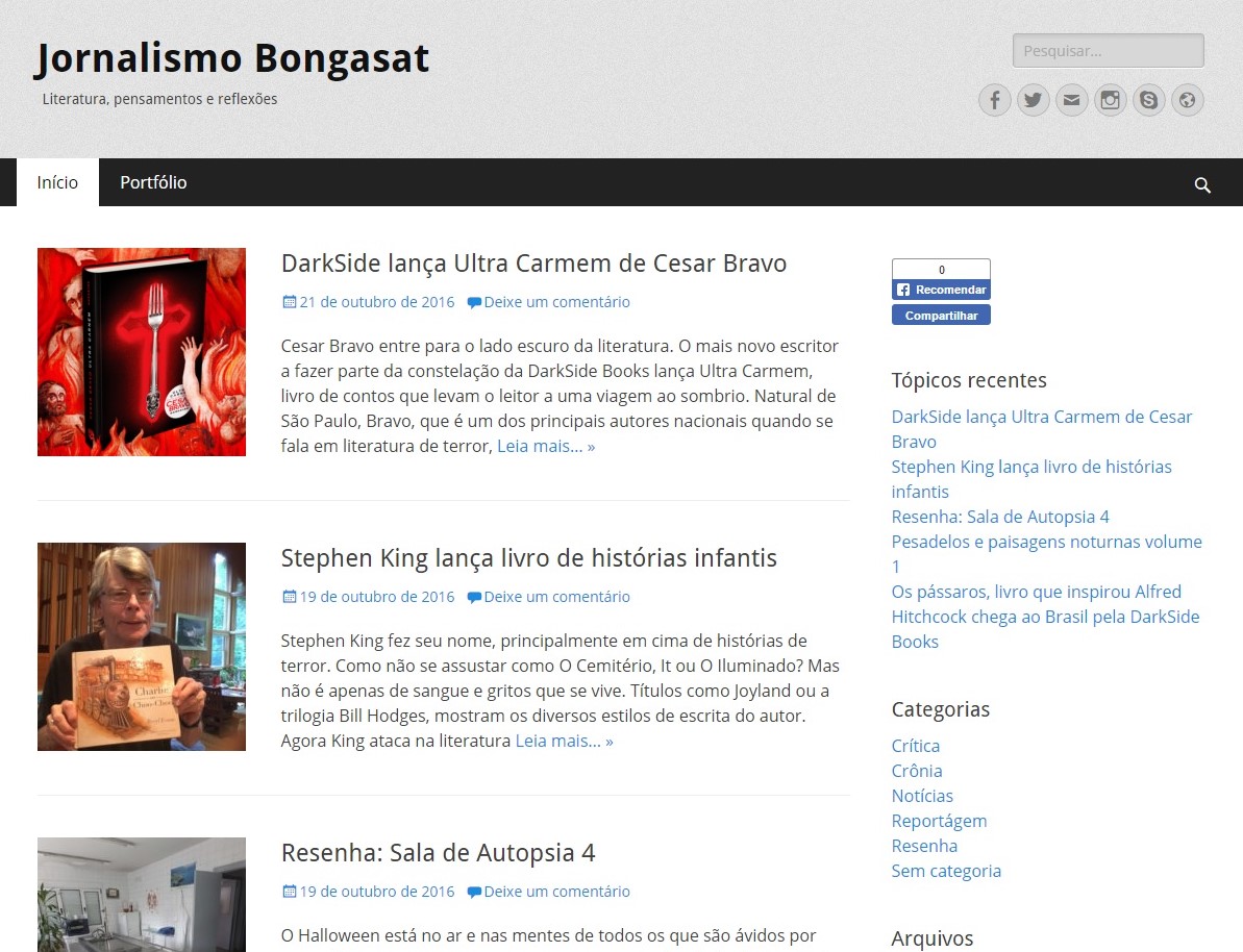 Jornalismo Bongasat: Um espaço para a literatura e noticias em geral