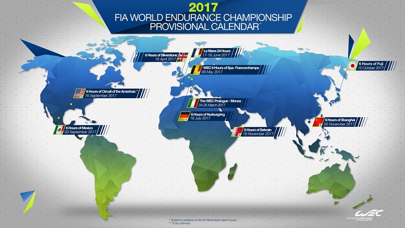 Com Monza no calendário, WEC divulga pistas para 2017