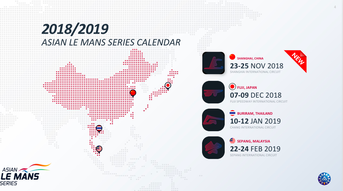 Asian Le Mans Series divulga calendário para temporada 2018/2019